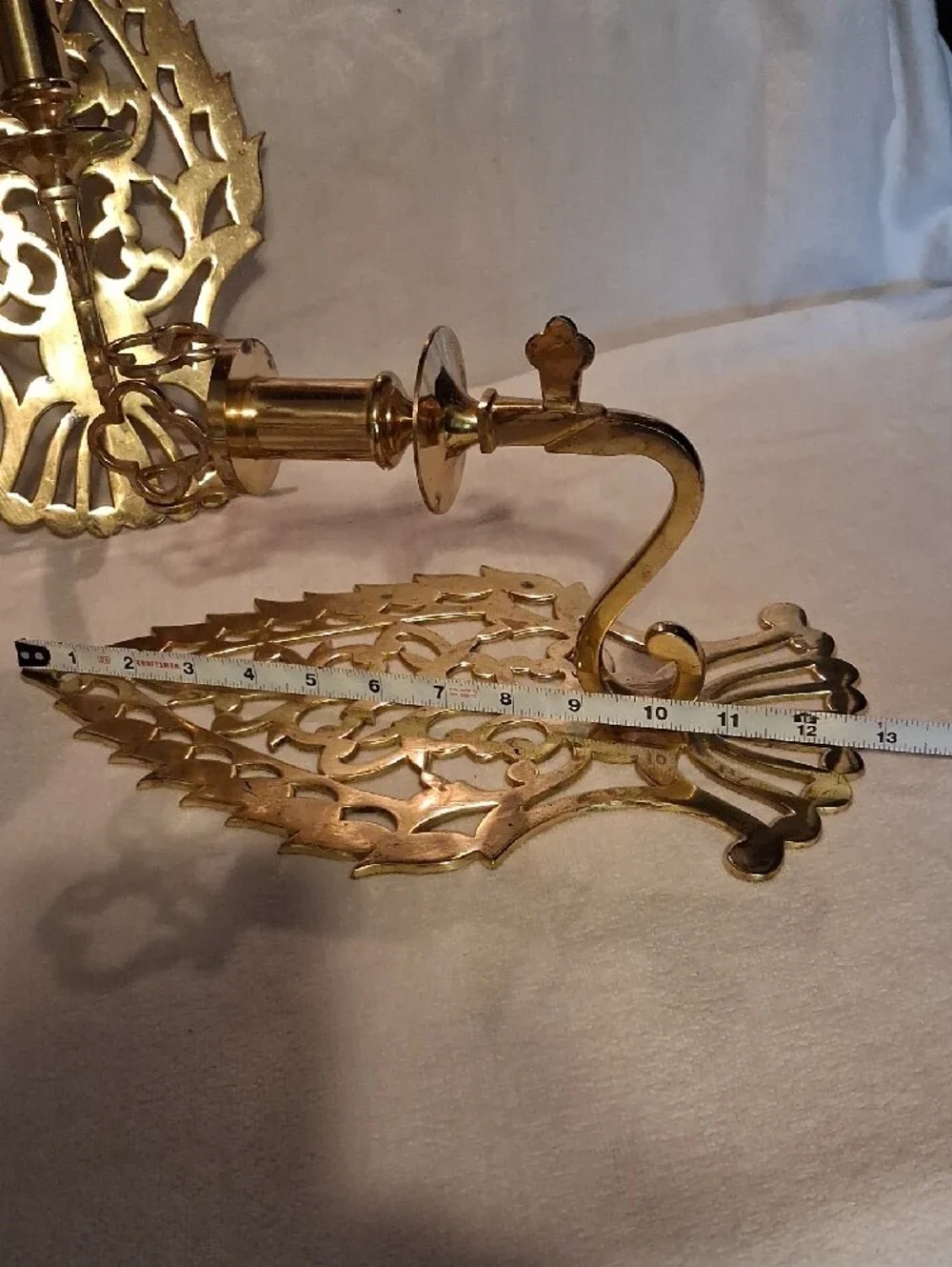 Vintage Gold Brass Ornate Wall Candle Sconces